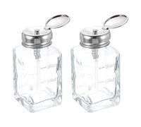 QUARKZMAN 2pz Distributori Alcol Solvente 180ml(6.1oz) Bottiglia Pompa Distributore Liquido Pressione con Testa Spruzzatore con Tubo Plastica e Nucleo Alluminio per Rimuovi Smalto Acetone