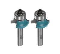 QUARKZMAN 2pz Fresa per Bordi Arrotondati 1/4 Attacco 5/32" Punta Arrotondata con Bordo Arrotondato in Carburo con Guida per Cuscinetto Fresa Lavorazione Legno, Ciano
