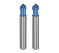 QUARKZMAN 2pz Fresa per Router 0,2" Dia 1/4" Attacco 90 Gradi Fresa a Candele Tipo V in Carburo per Lavorazione Legno Falegnameria Incisione Bordi Rifilatore Cutter Strumenti