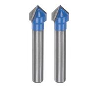 QUARKZMAN 2pz Fresa per Router 0,4" Dia 1/4" Attacco 90 Gradi Fresa a Candele Tipo V in Carburo per Lavorazione Legno Falegnameria Incisione Bordi Rifilatore Cutter Strumenti
