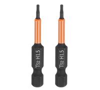 QUARKZMAN 2pz H1,5 Inserti per Avvitatore 1,5mm Punta Piatta Metrica 1/4" Attacco Esagonale 50mm (2") Cacciavite Industriale Bussola Esagonali in Fosfato Nero Magnetico Lungo