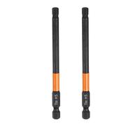 QUARKZMAN 2pz H5 Inserti per Avvitatore 5mm Punta Piatta Metrica 1/4" Attacco Esagonale 100mm (4") Cacciavite Industriale Bussola Esagonali in Fosfato Nero Magnetico Lungo