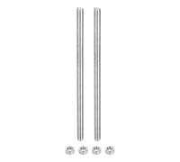 QUARKZMAN 2Pz M12 x 250mm Barra Filettata Completa con 4Pz Dadi Esagonali, Passo Filettatura 1.25mm Barra Filettata in Acciaio Inox 304 Destra Barre Perno