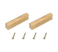 QUARKZMAN 2pz Maniglie per Cassetti in Legno con Viti Set 64mm/2,52" Foro Spaziatura Armadi Legno Faggio non Finiti Pomelli Cassetti Maniglie per Cucine Cassettiere Mobili