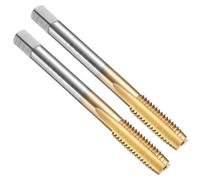 QUARKZMAN 2pz Maschi Per Filettatura Diritto, M8 x 1.25 Utensile Per Filettatura E Maschiatura Con Rivestimento In Titanio Metrico, acciaio rapido 6542 (HSS 6542)