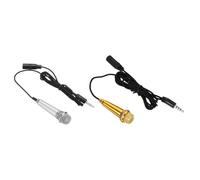 QUARKZMAN 2Pz Mini Microfono Microfono Piccolo Microfono Portatile con Coperture per Canto Registrazione Vocale Video per Telefono Computer Notebook Rosa Oro, Argento
