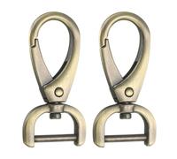 QUARKZMAN 2Pz Moschettoni per Borse 5/8" Ganci a Sgancio Rapido Girevoli Anelli a D con Chiusura a Ganci Girevoli Accessori Uncinetto per Borsa Cinghia Portachiavi DIY Artigianato, Ottone