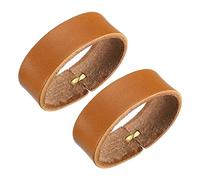 QUARKZMAN 2pz Pelle Cintura Passante Porta 11,5cm Esterno Sottopancia Cintura Cinturino Ring Fibbia per Fai-da-Te Craft Borsa Cintura Fissaggio (Giallo Arancione)