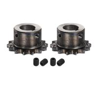 QUARKZMAN 2pz Pignone a Catena a Rulli ISO/DIN 06B-1 Tipo B Foro 17mm, Passo 3/8", Pignone a Rulli a Singola Riga Acciaio A3 Temprato 14 Denti