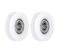 QUARKZMAN 2pz Puleggia in POM con Cuscinetto a Sfera a Gola a U 6 x 27 x 7mm Ruota a Gola a U (GCr15) Cuscinetti in Acciaio Cromato, Bianco