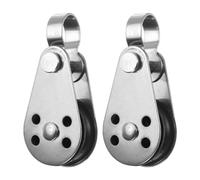 QUARKZMAN 2pz Puleggia Marina 57mm Puleggia Singola, Ruota Traino Filo Metallico Sospeso Nylon Acciaio Inossidabile 316, Rullo Puleggia Corridore Fune Cavo