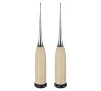 QUARKZMAN 2pz Pungolo Cucito Mano per Perforare Pelle Strumento Manico Legno per Riparare Fili Rotti, Fare Segni, Perforare, Cucire Fai da Te, Legno.