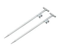 QUARKZMAN 2pz Punta di Messa a Terra Zincato a Freddo Asta di Terra 2,3 Piedi Picchetto Messa Terra a Doppio Foro Piastra Saldatura a Forma di T per Antenna Satellitare