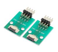 QUARKZMAN 2pz Scheda Connettore FFC FPC 8 Pin 0,5mm Presa a 2,54mm Adattatore Striscia Intestazione Pin ad Angolo Retto a Doppia Riga, PCB Converter Board per TV LCD/Fotocamere Digitali