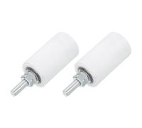 QUARKZMAN 2pz Scorrevole Cancello Guida Rullo Rulli 2.7" Nylon Rulli Cancello Supporto Assemblaggio Universale Porta Puleggia Ruote per Cancello Scorrevole Rotolante Porta Elettrica Bianco