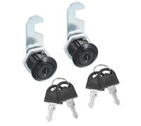 QUARKZMAN 2Pz Serratura A Camma Per Mobile 5/8" Serratura A Cilindro Nera | Tubolare Sostitutiva, Con Chiave Uguale, Per Cassetta Attrezzi RV Cassetto Carrello Posta, Con Chiave