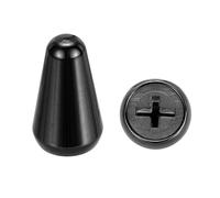 QUARKZMAN 2Pz ST Guitar 3/5 Way Pickup Switch Tip Cross Hole ID 0.19 x 0.15" Metal Toggle Switch Knobs Cap for Electric Guitar Replacement Parts, Black