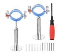 QUARKZMAN 2pz Staffa di Supporto per Tubo per Montaggio a Soffitto per Montaggio a Parete in Acciaio Inossidabile, Altezza Regolabile 100-150mm per Tubo Od 42-45mm