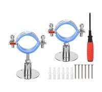 QUARKZMAN 2pz Staffa di Supporto per Tubo per Montaggio a Soffitto per Montaggio a Parete in Acciaio Inossidabile, Altezza Regolabile 30-50mm per Tubo Od 48-51mm