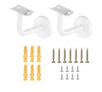 QUARKZMAN 2pz Staffe per Corrimano in Acciaio Inossidabile, 3" Supporto Corrimano Curvo Staffa Corrimano Scale per Corrimano Tondo con Vite di Montaggio per Ringhiera Scale, Bianco