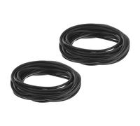 QUARKZMAN 2pz Striscia Tenuta Schiuma Silicone, 3.5mm(0.14") Dia 6m(19.68 Ft) Lunga Rotonda e Solida Barra Gomma Spugnosa per Guarnizioni Porte e Finestre Fai da Te Automobilistico, Nera