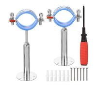 QUARKZMAN 2pz Supporto Tubo, Staffa Supporto per Tubo per Montaggio a Soffitto per Montaggio a Parete Acciaio Inossidabile, Altezza Regolabile 100-150mm per Tubo Od 48-51mm