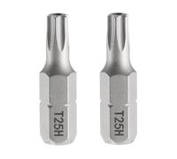 QUARKZMAN 2Pz T25H Punte Avvitatore Torx 1/4" Gambo Esagonale 25mm/1" L | Stella Magnetica Inserti per Avvitatore Professionali, Testa a 6 Punte, Punta per Cacciavite in Acciaio S2 con Foro