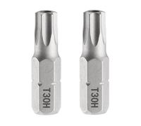 QUARKZMAN 2Pz T30H Punte Avvitatore Torx 1/4" Gambo Esagonale 25mm/1" L | Stella Magnetica Inserti per Avvitatore Professionali, Testa a 6 Punte, Punta per Cacciavite in Acciaio S2 con Foro