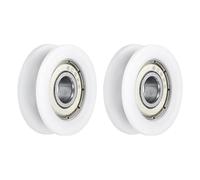 QUARKZMAN 2pz U608ZZ POM Puleggia Cuscinetto a Sfera a Gola a U 8 x 30 x 10mm Ruota a Rullo a Gola a U (GCr15) Cuscinetti in Acciaio Cromato, Bianco