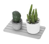 QUARKZMAN 2pz Vassoio Diatomite Asciugatura Rapida, Portasapone, Sottobicchieri Diatomite Cuscino Acqua, Organizzatore Lavello Pietra Assorbente Acqua per Bancone Bagno, Cucina, Grigio