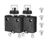 QUARKZMAN 2Set Interruttore Termico 50A 125/250V AC 32V DC Dado Viti | Pulsante Reset Manuale, Protezione Sovraccarico, Con Baccello, Impermeabili, Per Auto Motore Compressore Aria