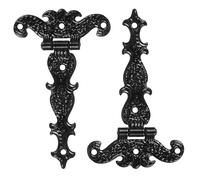 QUARKZMAN 3.5 Inch Cerniera A T Porta, 2Pcs Cerniere A T Decorative Retro Per Recinzioni In Legno Porte Cortile Porte Fienile Scatole In Legno, Nero