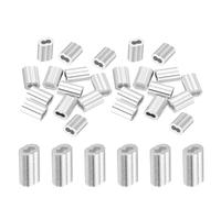 QUARKZMAN 3/64" 1.2mm Manicotto Anello Crimpatura in Alluminio, Doppia Ghiera per Estremità Cavi Metallici, Argento 25pz