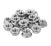 QUARKZMAN 3/8-16 Dadi Autobloccanti Esagonali Flangiati Scanalati, 20pz Dado Flangiato Esagonale Antiscivolo Acciaio Inossidabile 304, Filettatura Completa, Finitura Lucida, Argento