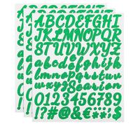 QUARKZMAN 3 Fogli 252 Pezzi Kit Adesivi Lettere Numeri, 1 Pollice Alfabeto Corsivo in Vinile Autoadesivo per Segno Cassetta Posta Decorazioni Fai Da Te, Verde Scuro