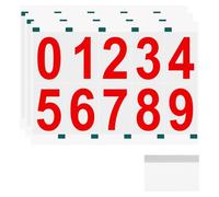 QUARKZMAN 3 Fogli/30 Numeri Adesivi Riflettenti Per Cassette Postali Esterni, Numeri Autoadesivi In Vinile Da 3 Pollici 0-9 Adesivi Per Casa Con Raschietto Porte Indirizzo, Rosso