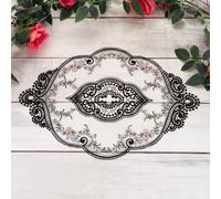 QUARKZMAN 3 Pezze Centrotavola In Pizzo 12x17 Pollici Centrini Ovalli Ricamati A Pizzo Centrino Per Tazze Decorazione Per Casa Tavolo Vaso Vintage Nero