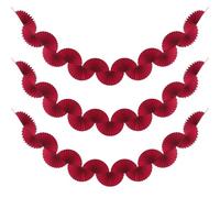 QUARKZMAN 3 Pezze Ghirlanda Di Ventagli Di Carta, 160cm/5.25ft Set Di Decorazioni Appese Ventagli Per Feste Di Completo Decorazioni Per Le Vacanze Riunioni Di Famiglia Matrimoni, Rosso