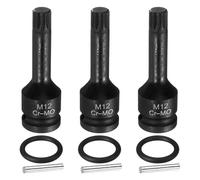 QUARKZMAN 3 Pezzi 1/2" Attacco M12 Tripla Squadra Bussola Ad Impatto 12mm Acciaio CR-MO Bussola 12 Punti Tripla Squadra Con Fermapasso E O-Ring Per Adattatore Avvitatore A Percussione