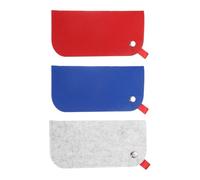 QUARKZMAN 3 pezzi Borsa per occhiali morbida in feltro portatile Custodia per occhiali da sole Pochette portaocchiali, Rosso, Blu, Grigio
