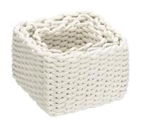 QUARKZMAN 3 Pezzi Cesto Intrecciato In Corda Di Cotone Cestini Per Ripiano Decorazione Camera Da Letto Casa Asilo Nido Bianco (S, M, L)