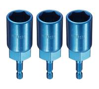 QUARKZMAN 3 Pezzi Nut Driver Punta Da Trapano 18mm Socket Metrico 1/4"Codice Esagonale 3.15"(80mm) Extra Lungo Socket A 6 Punti Cambio Rapido Acciaio Cr-V Impostatori Bulloni Blu