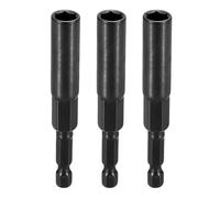 QUARKZMAN 3 Pezzi Nut Driver Punta Per Trapano 8mm Socket Metrica 1/4" Codolo Esagonale 3.15" (80mm) Extra Lungo Socket 6 Punti Cambio Rapido Acciaio Cr-V Per Avvitatore A Batteria, Nero