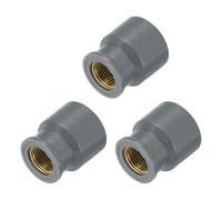 QUARKZMAN 3 Pezzi Raccordi Tubo PVC, 32mm 1/2 PT Femmina Raccordo Tubo Filettato in Ottone Adattatore Tubo Connettore per Idraulica Fognature Domestica Irrigazione, Grigio