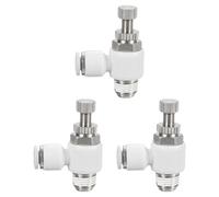 QUARKZMAN 3 Pezzi SL5/32-NPT1/8 Valvola Di Controllo Flusso Aria Raccordo Push To Connect 1/4 Pollice OD 1/8 Pollice NPT Gomito 90 Gradi Raccordo Valvola Controllo Tubo Aria Push Lock