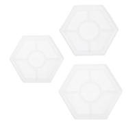 QUARKZMAN 3 Pezzi Stampo in Silicone per Sottobicchieri Esagonale, Stampo per Vassoi per Colata di Resina, Stampo per Resina Epossidica per Sottobicchieri Vassoi Fai da Te Arte Tazza, Bianco