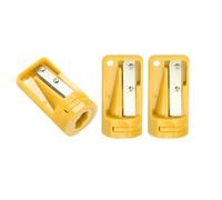 QUARKZMAN 3 Pezzi Temperamatite da Falegname Carpentiere per Matita da Falegname Temperamatite Portatile per Lavorazione del Legno per Matita Muratore Cantiere (Giallo)