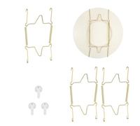 QUARKZMAN 3 Pz Gancio Per Piatti 7" Gancio Universale Invisibile In Acciaio Inossidabile A Forma Di U Con Chiodo Senza Tracce Per Decorazioni Colore Oro