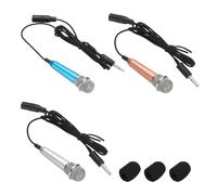 QUARKZMAN 3 Pz Mini Microfono, Mini Mic Piccolo Microfono Telefono Mic Piccolo Microfono con Copertura in Spugna per Registrare la Voce del Telefono, Blu/Oro/Argento