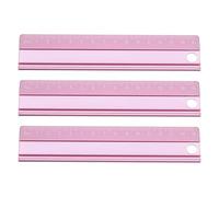 QUARKZMAN 3 Righelli Da Taglio 15 Cm Metrico Lega Di Alluminio Sicurezza Righello Dritto Strumento Di Misura Spessore Con Base In Schiuma Per Architetti Artisti Aula Ufficio Rosa